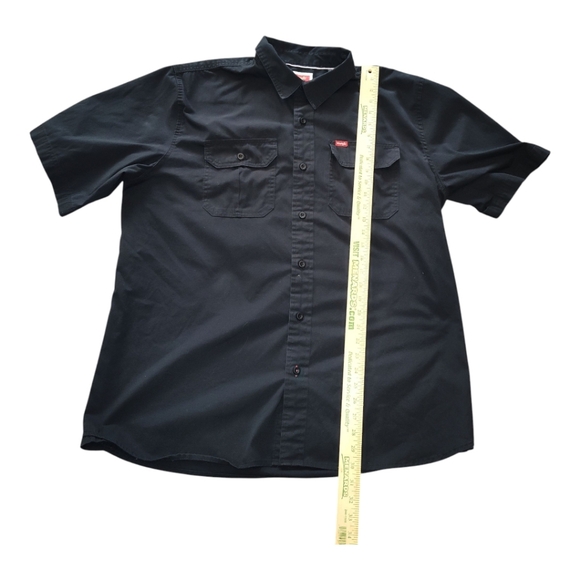 Wranglers Men's Black Short Sleeve Extra Large Button Down Dress Shirt - Picture 5 of 6